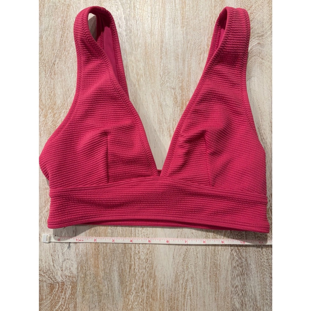 Old Navy Small Bikini Top Women Pink Ribbed V-Neck Swimwear
